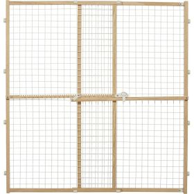 MidWest Wire Mesh Wood Presuure Mount Pet Safety Gate (Option: 44" tall  1 count)