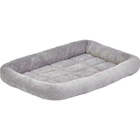 MidWest Quiet Time Deluxe Diamond Stitch Pet Bed Gray for Dogs (Option: Medium  1 count)