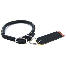 Circle T Pet Leather Round Collar (Option: Black  12" Neck)