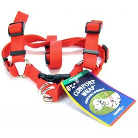 Tuff Collar Comfort Wrap Nylon Adjustable Harness (Option: Red  Large (Girth Size 26"40"))