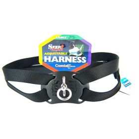 Coastal Pet Size Right Nylon Adjustable Harness (Option: Black  Large (Girth Size 28"36"))