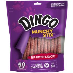 Dingo Muchy Stix Chicken & Munchy Rawhide Chew (Option: 50 Pack)