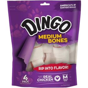 Dingo Meat in the Middle Rawhide Chew Bones (Option: Medium  6" (4 Pack))