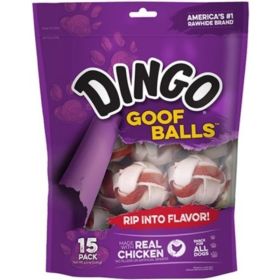 Dingo Goof Balls Chicken & Rawhide Chew (Option: Small  1"(15 Pack))