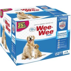 Four Paws Wee Wee Pads Original (Option: 150 Pack  Box (22" Long x 23" Wide))