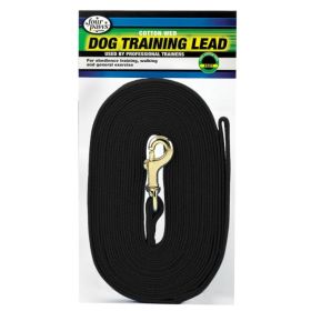 Four Paws Cotton Web Dog Training Lead (Option: Black  20" Long x 5/8" Wide)