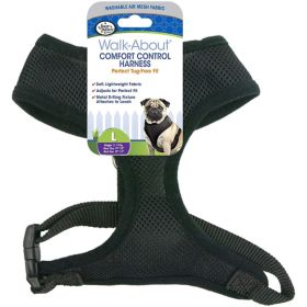 Four Paws Comfort Control Harness (Option: Black  Large  For Dogs 1118 lbs (19")