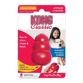 KONG Classic Dog Toy (Option: Red  XSmall  Dogs up to 5 lbs (2.25" Tall x .5" Diameter))