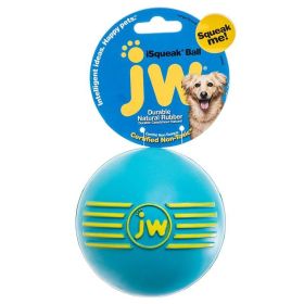 JW Pet iSqueak Ball (Option: Rubber Dog Toy  Large  4" Diameter)