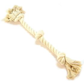 Flossy Chews 3 Knot Tug Toy Rope for Dogs (Option: White  Medium (20" Long))