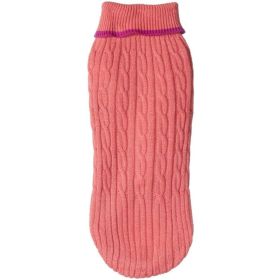 Fashion Pet Cable Knit Dog Sweater (Option: Pink  Medium (14"19" From Neck Base to Tail))
