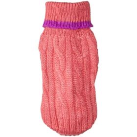 Fashion Pet Cable Knit Dog Sweater (Option: Pink  XXXSmall (4" From Neck Base to Tail))