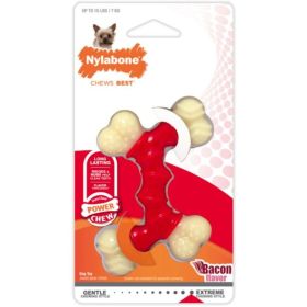 Nylabone Dura Chew Double Bone (Option: Bacon Flavor  Petite  Dogs up to 15 lbs)