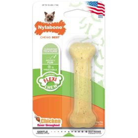 Nylabone Flexi Chew Dog Bone (Option: Chicken Flavor  Petite (1 Pack))