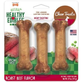 Nylabone Healthy Edibles Wholesome Dog Chews (Option: Roast Beef Flavor  Regular (3 Pack))