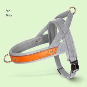 Dog's Straps Dog Breast Collar Hand Holding Rope Vest-style Jarre Aero Bull Dog Leash (Option: Modern Gray Single Chest Back-XS)