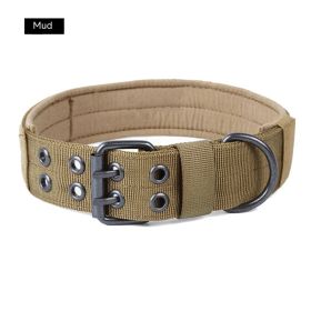 Medium Large Dog Collar Outdoor Tactics Nylon Collar (Option: Mud-M)