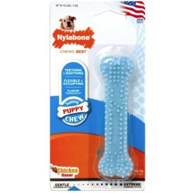 Nylabone Puppy Chew Dental Bone Chew Toy (Option: Blue  3.75" Chew  (For Puppies up to 15 lbs))