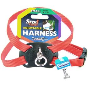 Coastal Pet Size Right Nylon Adjustable Harness (Option: Red  Small  (Girth Size 18"24"))