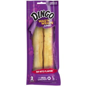 Dingo Wag'n Wraps Chicken & Rawhide Chews (No China Sourced Ingredients) (Option: Jumbo 2 count)