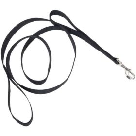 Loops 2 Double Nylon Handle Leash (Option: Black  6" Long x 1" Wide)