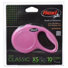 Flexi New Classic Retractable Cord Leash (Option: Pink  XSmall  10' Lead (Pets up to 18 lbs))