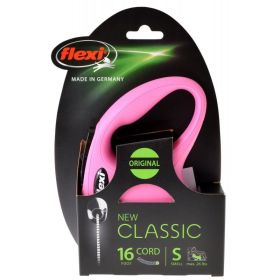 Flexi New Classic Retractable Cord Leash (Option: Pink  Small  16' Lead (Pets up to 26 lbs))