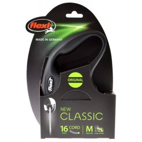 Flexi New Classic Retractable Cord Leash (Option: Black  Medium  16' Cord (Pets up to 44 lbs))