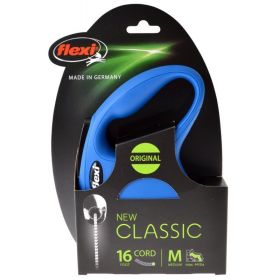 Flexi New Classic Retractable Cord Leash (Option: Blue  Medium  16' Lead (Pets up to 44 lbs))