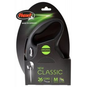 Flexi New Classic Retractable Cord Leash (Option: Black  Medium  26' Cord (Pets up to 44 lbs))