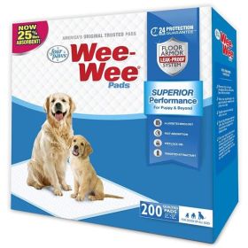 Four Paws Wee Wee Pads Original (Option: 200 Pack  Box (22" Long x 23" Wide))