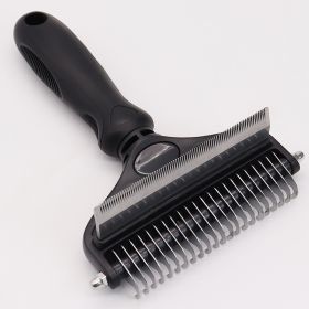 Pet Hair Unknotting Comb Thin Comb Two-in-one Beauty Products (Option: Small Size-Black)
