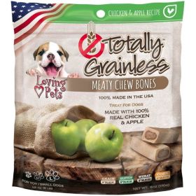 Loving Pets Totally Grainless Meaty Chew Bones (Option: Chicken & Apple  Toy/Small Dogs  6 oz  (Dogs up to 15 lbs))