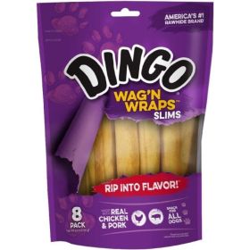 Dingo Wag'n Wraps Chicken & Rawhide Chews (No China Sourced Ingredients) (Option: Slims 8 count)