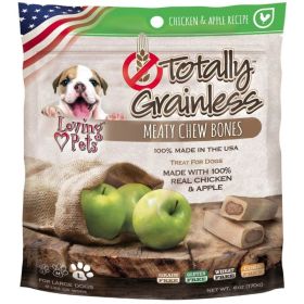 Loving Pets Totally Grainless Meaty Chew Bones (Option: Chicken & Apple  Large Dogs  6 oz  (Dogs 41+ lbs))