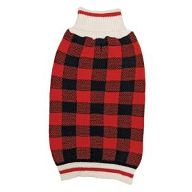 Fashion Pet Plaid Dog Sweater (Option: Red  Medium (14"19" Neck to Tail))