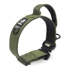 Pet Collar Adjustable Medium Large Dog Training Tactical Collar (Option: Army Green-M)