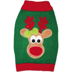 Fashion Pet Green Reindeer Dog Sweater (Option: Small)