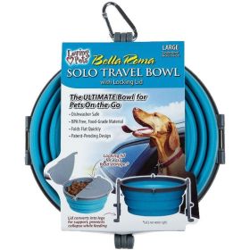 Loving Pets Bella Roma Blue Travel Bowl (Option: 1 count  Large)