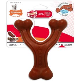 Nylabone Power Chew Wishbone Dog Chew Toy Bison Flavor (Option: Regular  1 count)