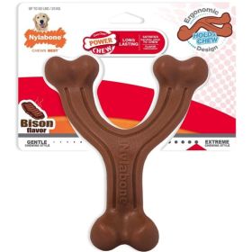 Nylabone Power Chew Wishbone Dog Chew Toy Bison Flavor (Option: Giant  1 count)