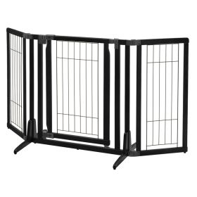 Richel Premium Plus Freestanding Pet Gate (Option: Black)