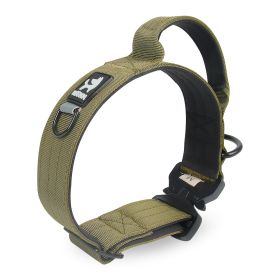 Pet Collar Adjustable Medium Large Dog Training Tactical Collar (Option: Khaki-M)
