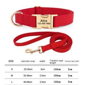 Gold Collar Dog Tag Anti Loss (Option: Red-With rope-S)