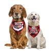 Christmas Plaid Dog Bandana and Bow Tie Collar Set Adjustable