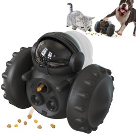PawPartner Dog Tumbler Interactive Toys Increases Pet IQ Slow Feeder Labrador French Bulldog Swing Training Food Dispenser (Color: black)