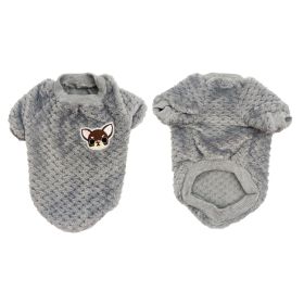 Pet Dog Clothes flannel Dog Winter Clothe Puppy (Color: Gray)