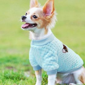 Pet Dog Clothes flannel Dog Winter Clothe Puppy (Color: Blue)