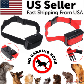 Automatic Anti-Bark Shock Training Collar for Dogs - Small, Med (Color: Red)