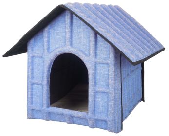 Pet Life 'Collapsi-Pad' Folding Lightweight Travel Pet House with inner Mat (Color: Blue)
